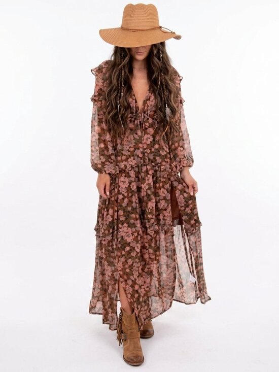 Buddy Love Dresses & Skirts - BuddyLove Pia Long Sleeve Maxi Dress in Lost Lovers